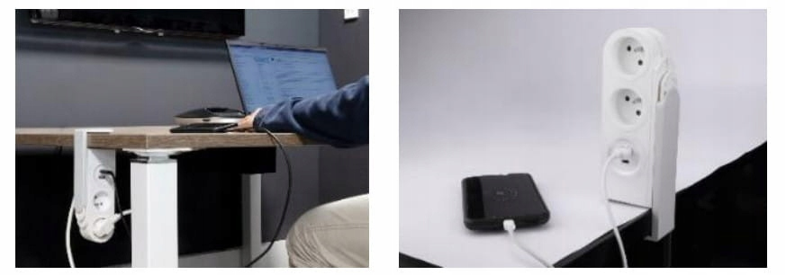 Przedłużacz Listwa Mocowanie do Blatu 2x230V USB C Kolor biały