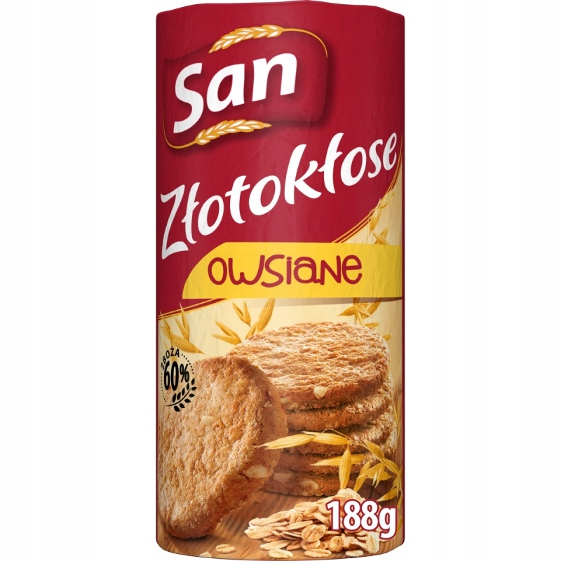 Ciastka złotokłose San owsiane 188g 24szt
