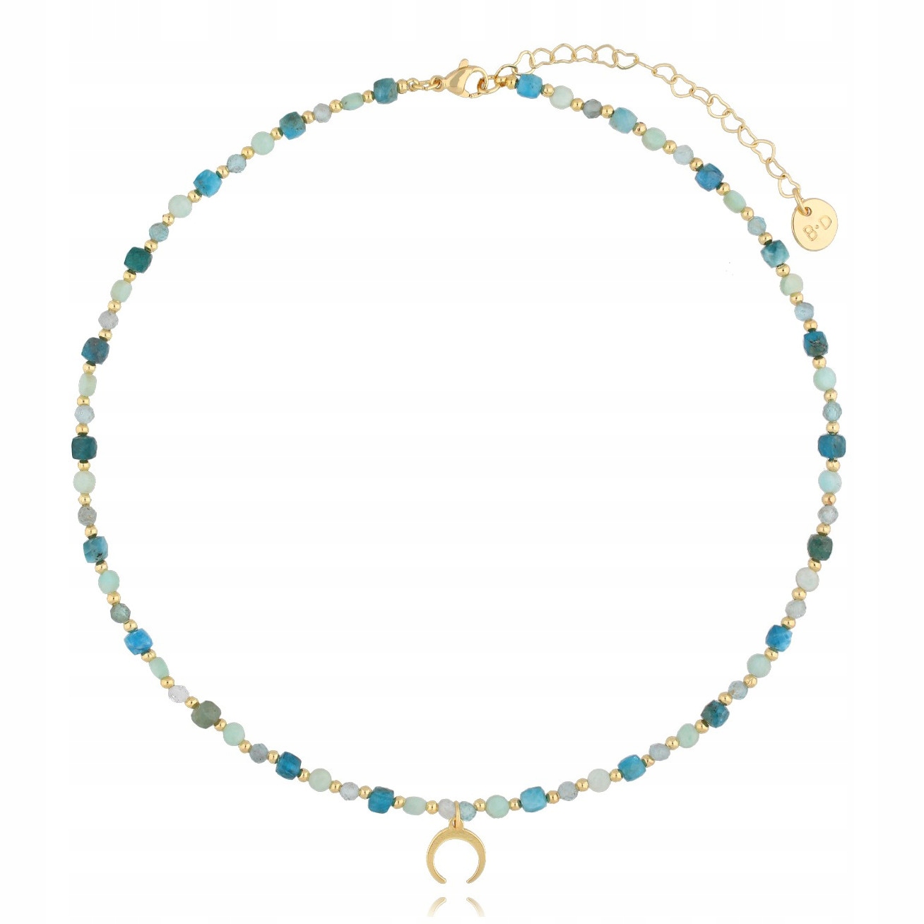Náhrdelník By Dziubeka modrý amazonitový měsíc