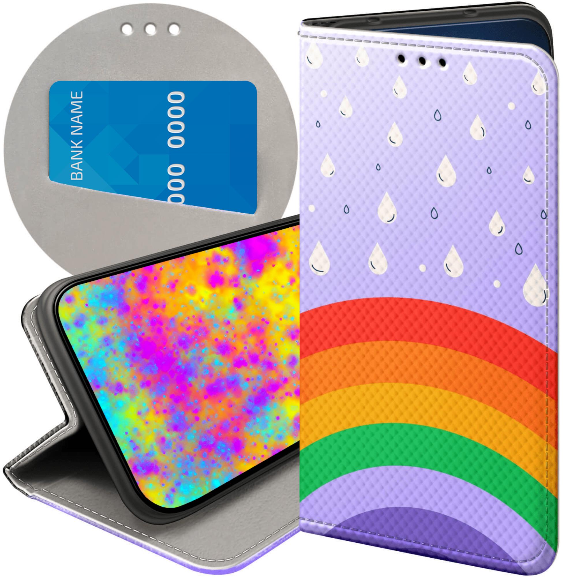 Etui Z Klapką Do Oppo RENO12 5G Tęcza Rainbow Futerał Pokrowiec Case