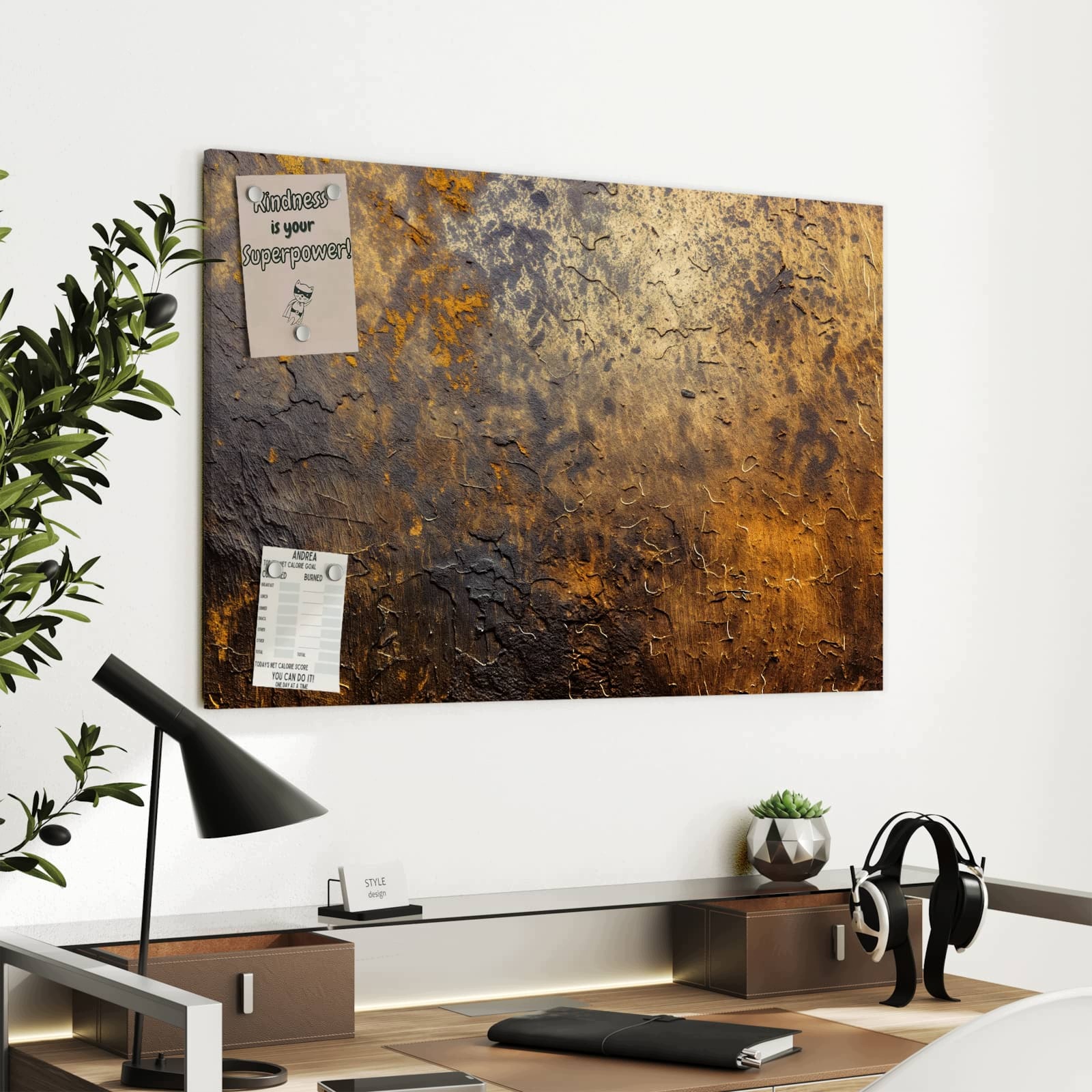 Magnetická tabule Zlatá Textura 90 × 60 cm