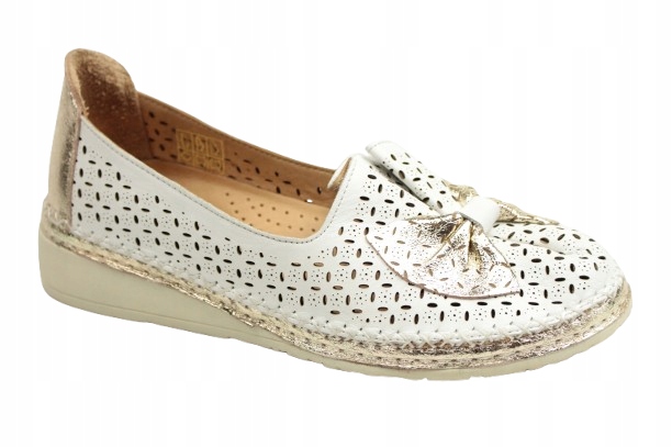 Polobotky Mokasíny Venezia G010LEWOOBM129 37 Bílé na nízkém podpatku