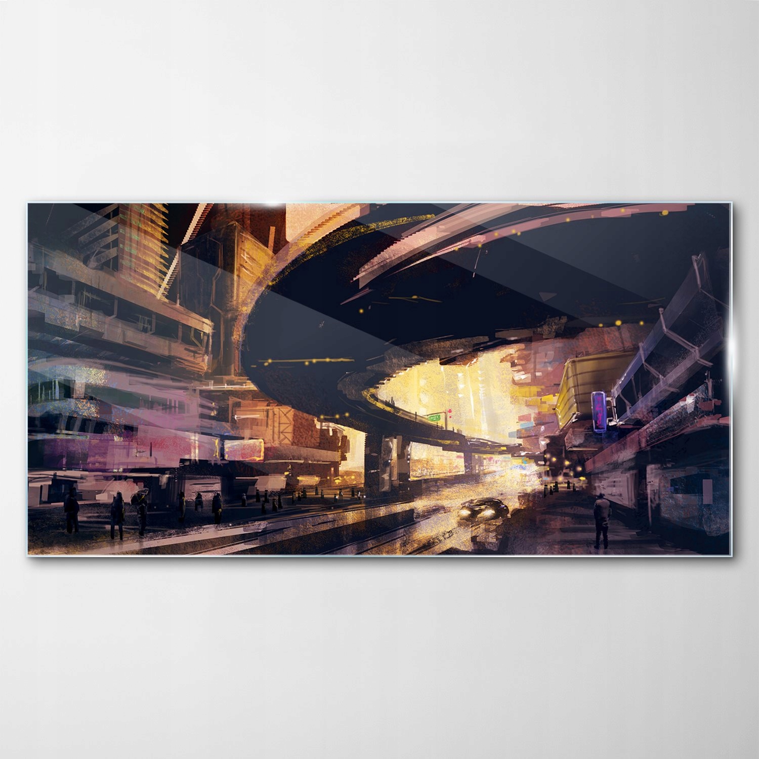 

Hartowany Obraz Szklany Abstrakcja Miasto 120x60