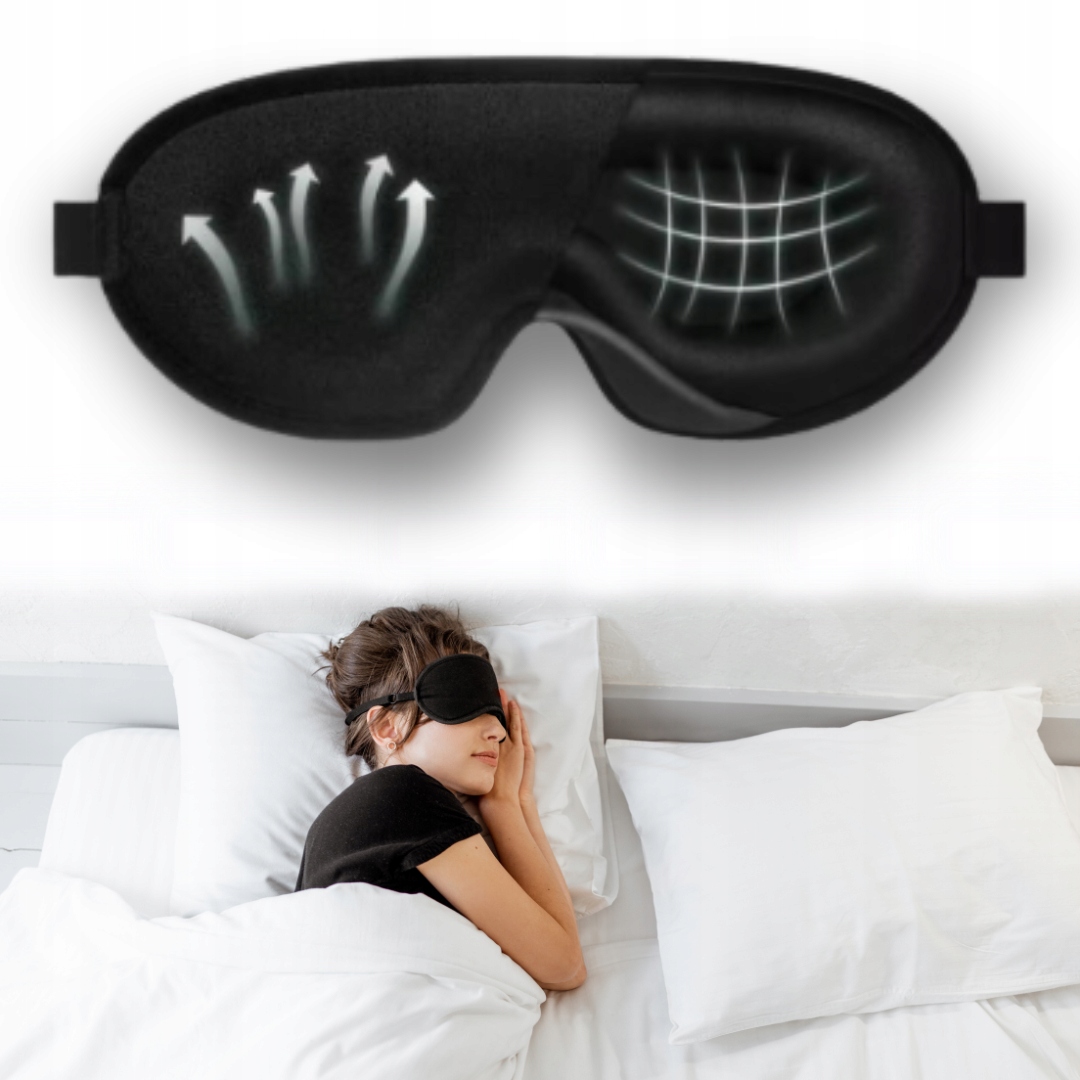 MASKA NA OCZY DO SPANIA OPASKA PODRÓŻNA 3D CAŁKOWICIE ZACIEMNIAJĄCA ŚWIATŁO Marka inny