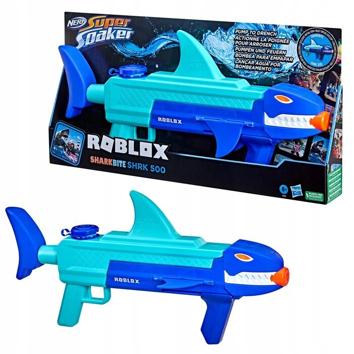 NERF DUŻY PISTOLET NA WODĘ ROBLOX SHARK kod do gry