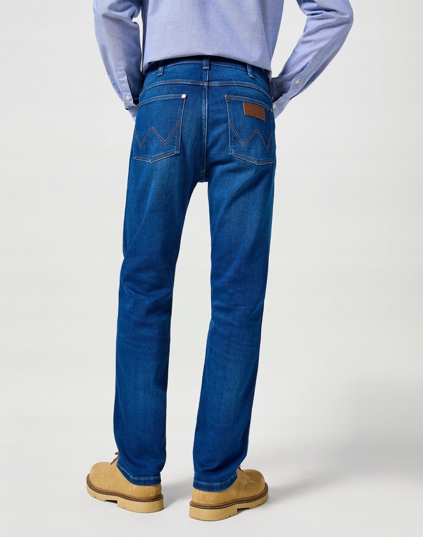 Męskie jeansy proste Wrangler Greensboro Blue Jam 112357412 30/34