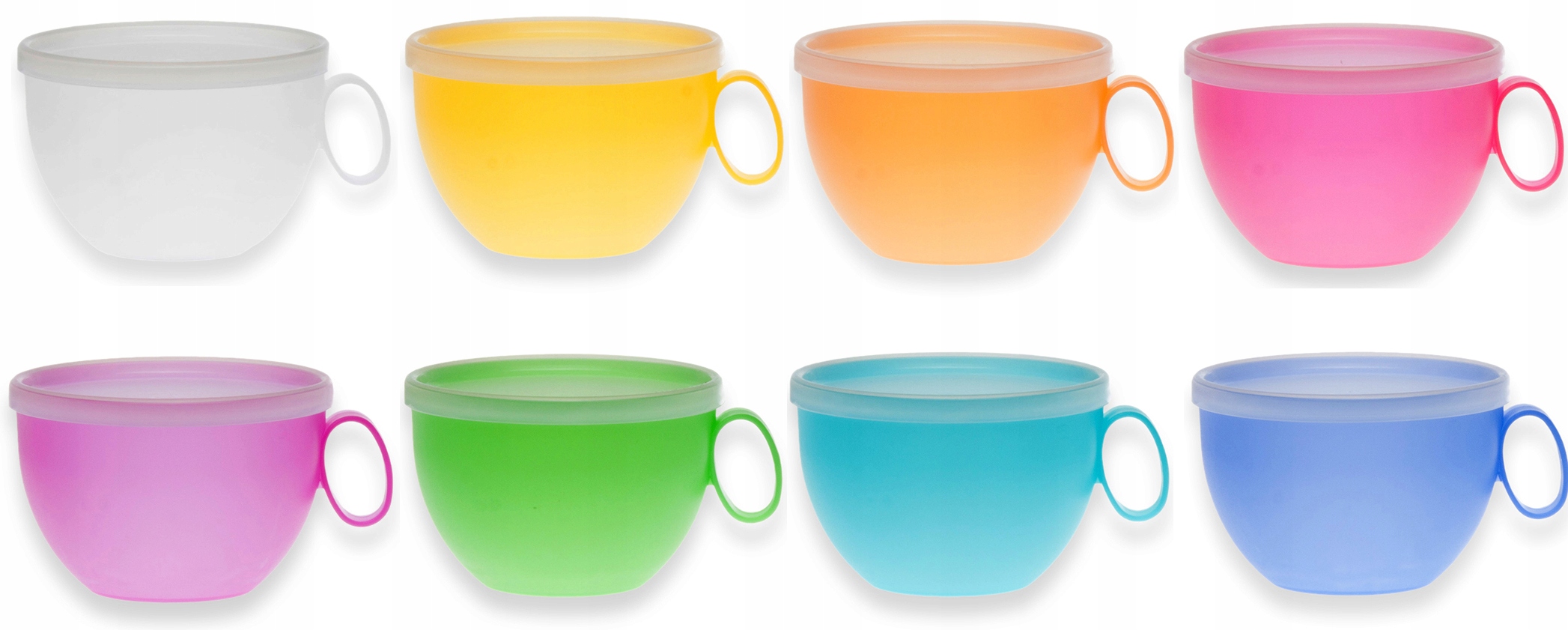 

Kubek plastikowy uchem pokrywką 0,5 l zestaw 8 szt