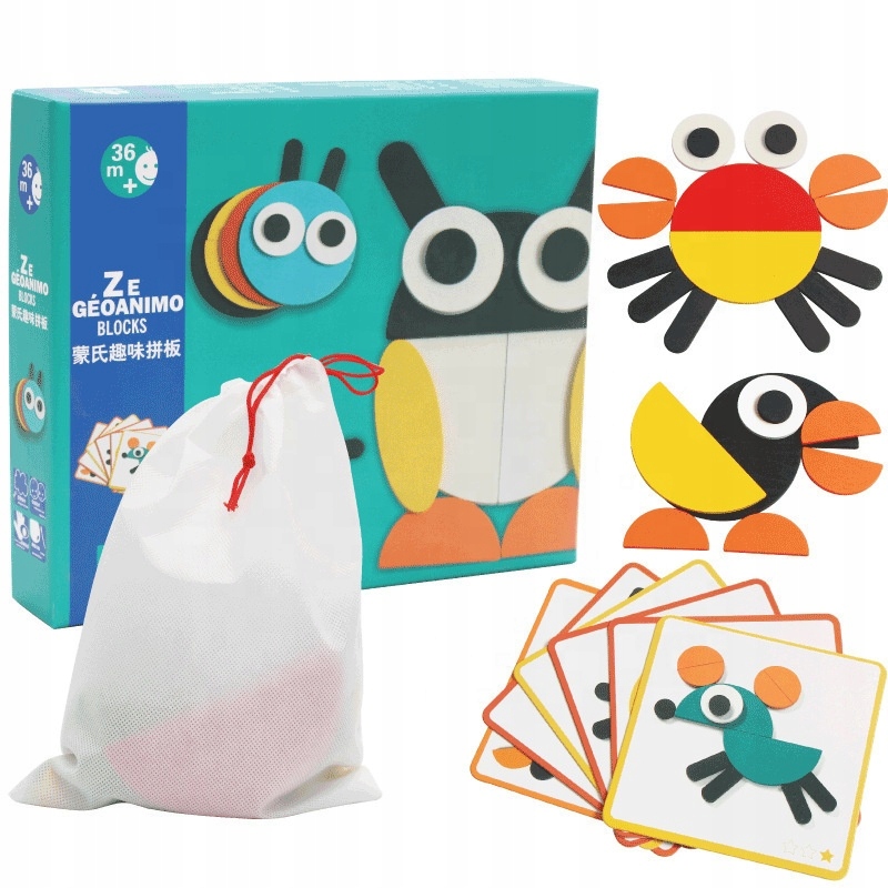 

Drewniana Układanka Montessori Logiczna Puzzle Gra