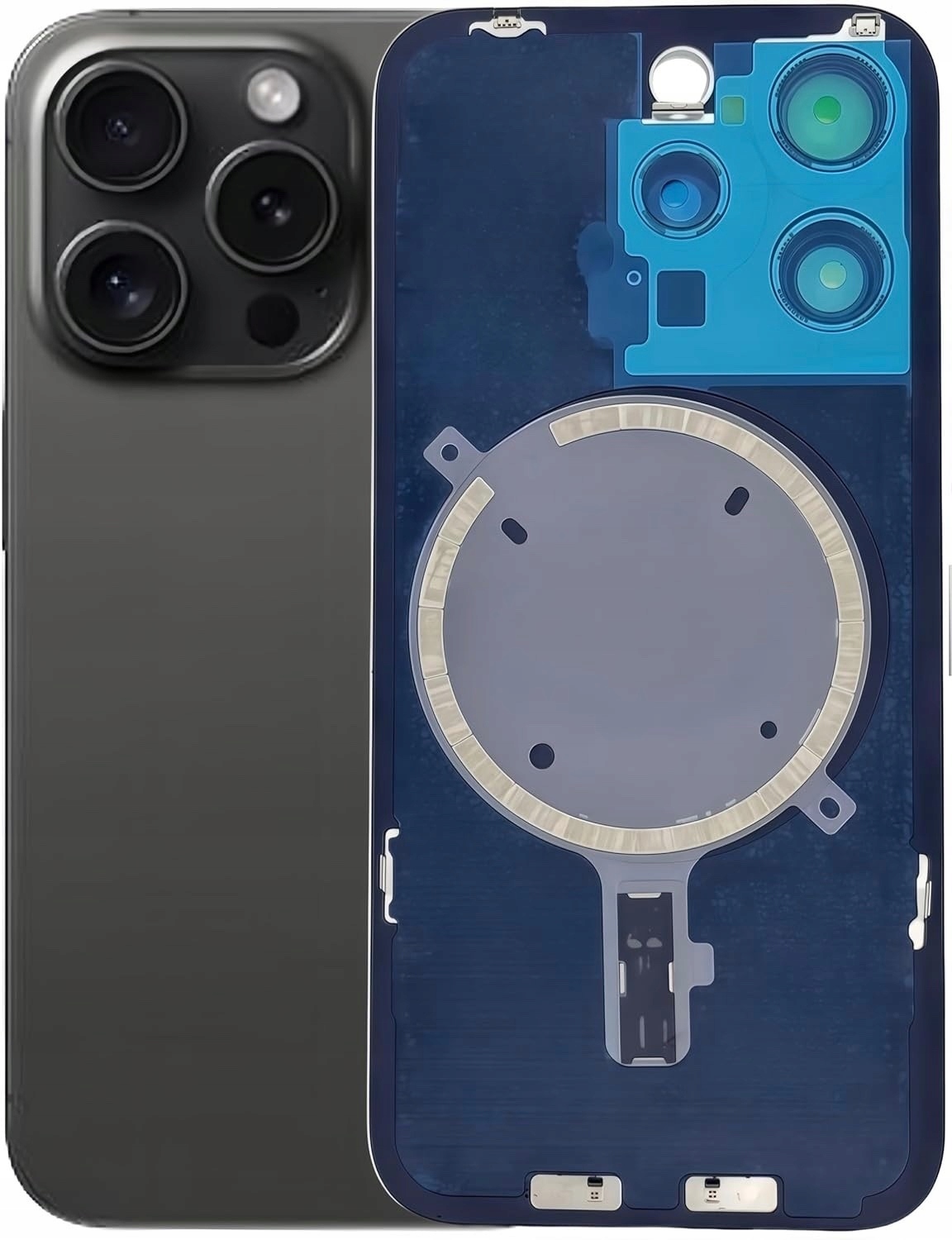 Pełna Obudowa Tył Klapka Iphone 15 Pro Tytan Czarny Titanium Black