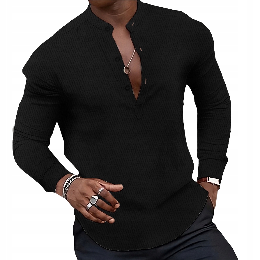 Pánská košile Casual každodenní bavlněná stojáček