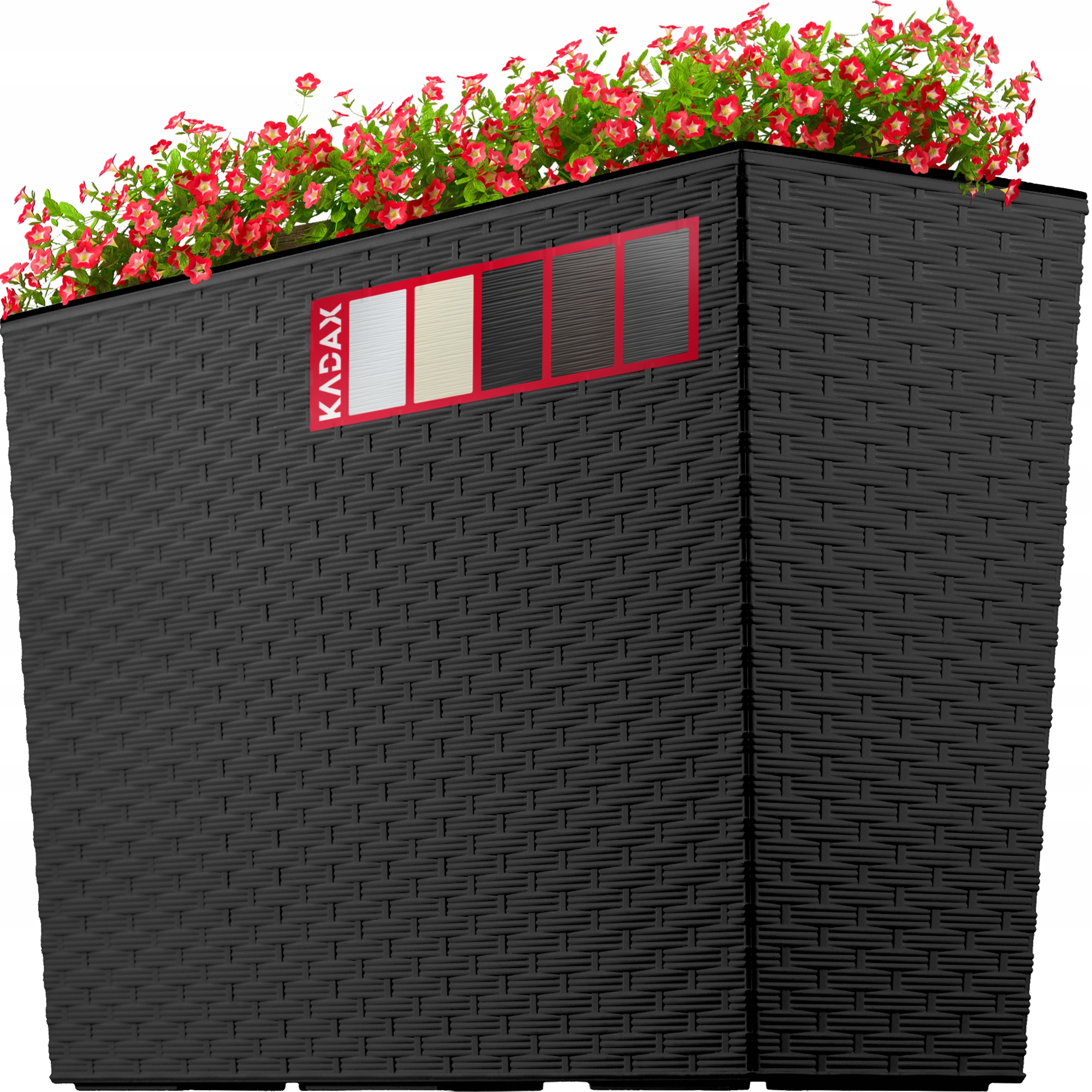 

Kwietnik Donica Wkład Rattan Czarna 19x56 cm