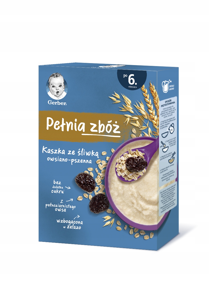 GERBER PEŁNIA ZBÓŻ kaszka ze śliwką 200g