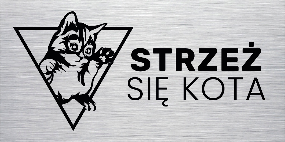 

Uwaga Kot Tabliczka na furtkę 10X20 cm aluminium