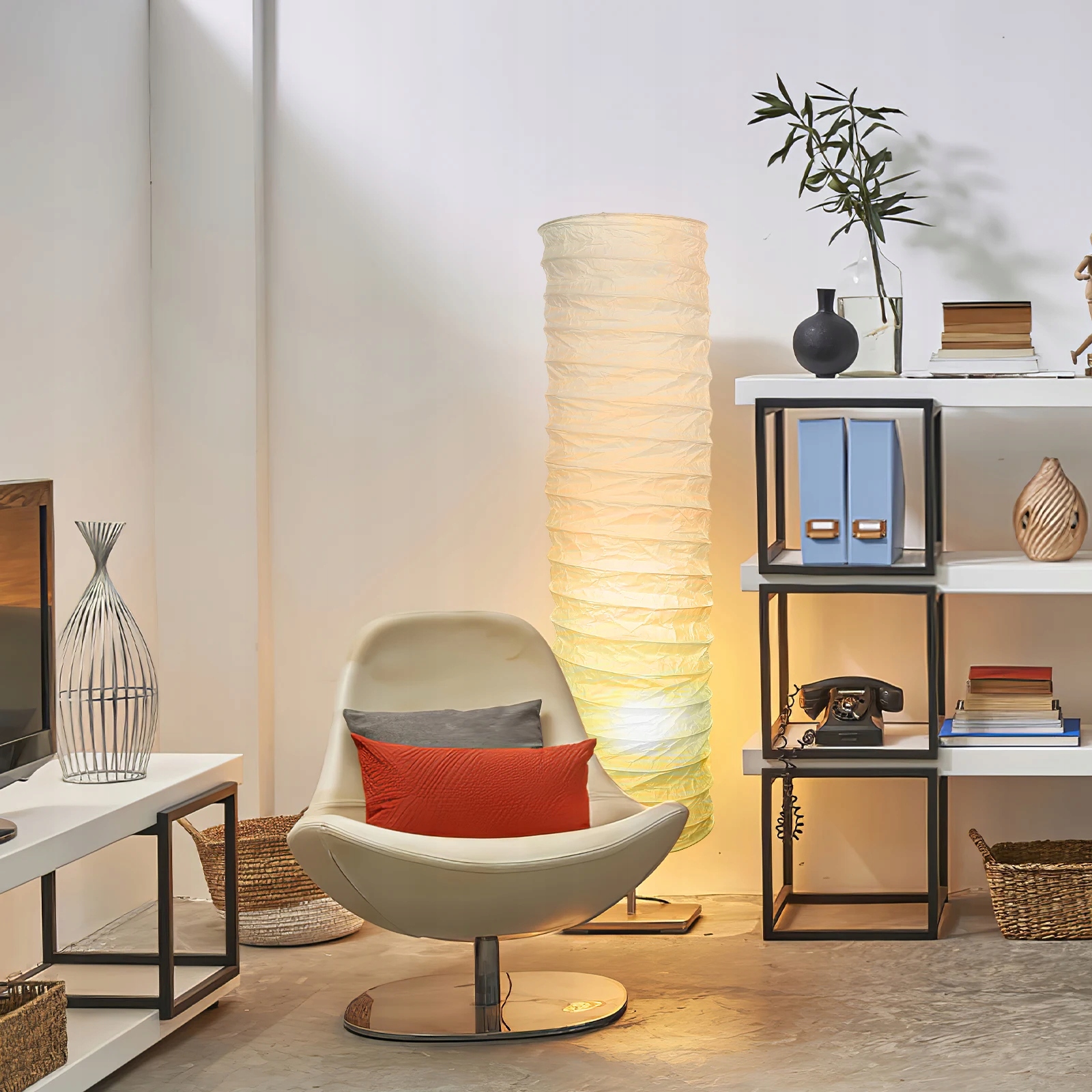 PAPIEROWY KLOSZ LAMPY PODŁOGOWE POKRYWA RYŻOWA Marka bez marki