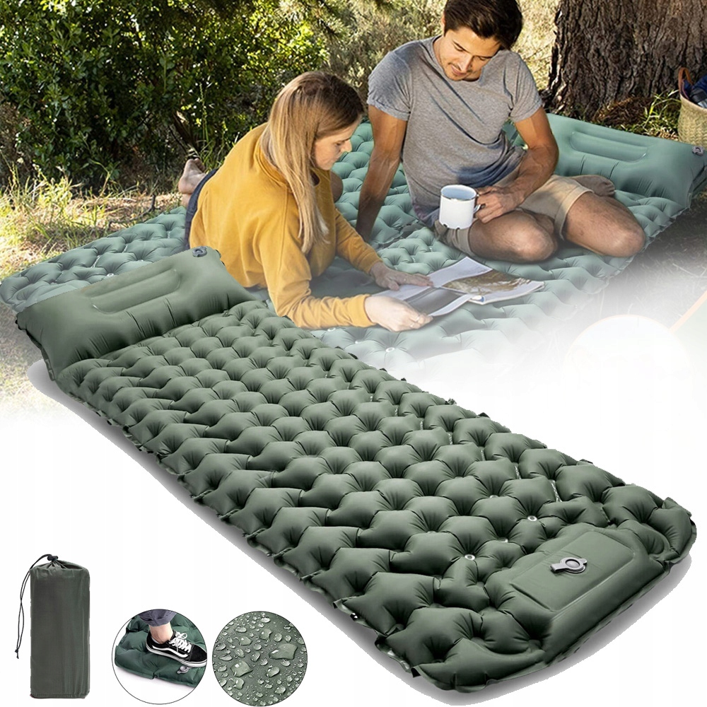 KARIMATA SAMOPOMPUJĄCA PODKŁADKA KEMPINGOWA NADMUCHIWANA MATA DO SPANIA