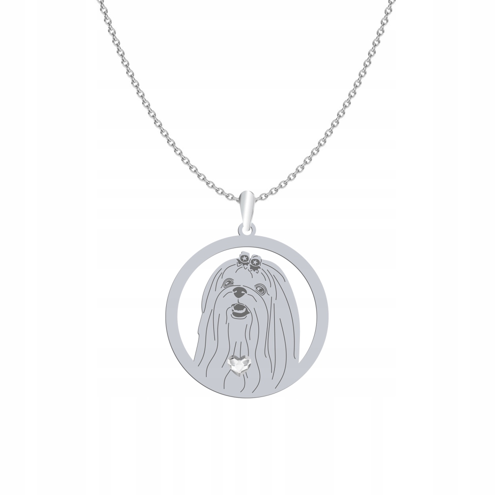 Stříbrný náhrdelník s psem Maltese 925 Dárek Šperky Řetízek Gravírování