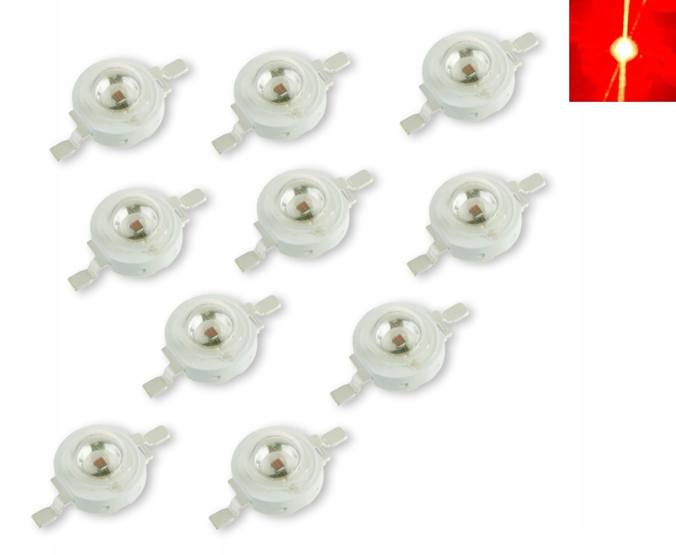 

Dioda Power Led 1W Czerwona 625nm 10 Sztuk