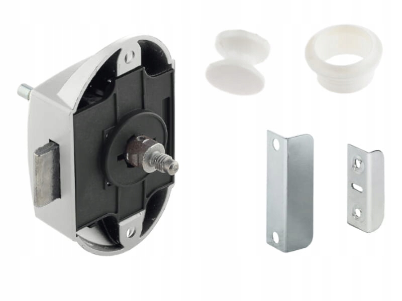 

Zamek meblowy dwustronny push-lock biały na pręty