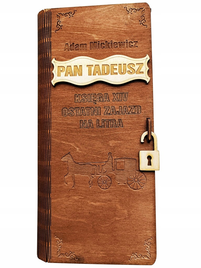 

Drewniana Książka Na Alkohol Pan Tadeusz