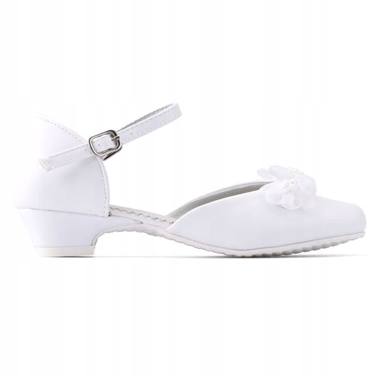 

Buty na komunię dla dziewczynki białe balerinki