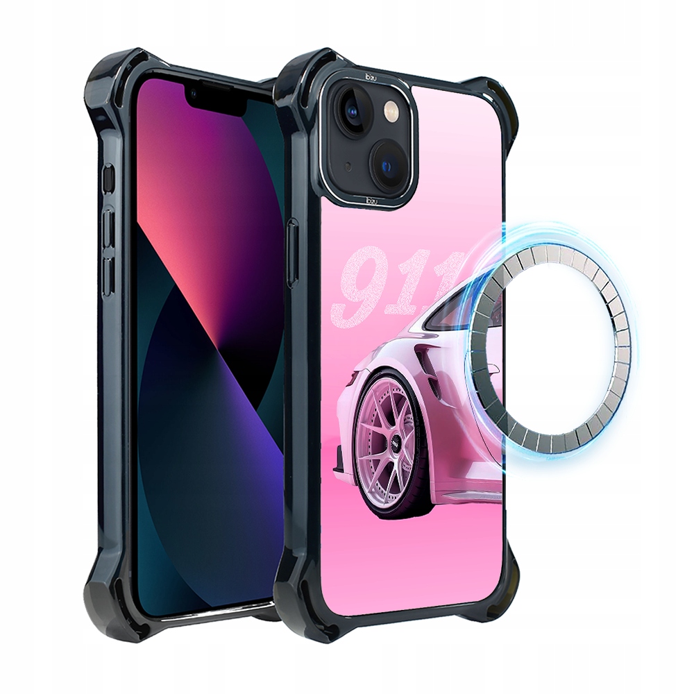 Pouzdro pro iPhone 13 Ibizu DropGuard Ultra s MagSafe, TechDrive, 911, růžové