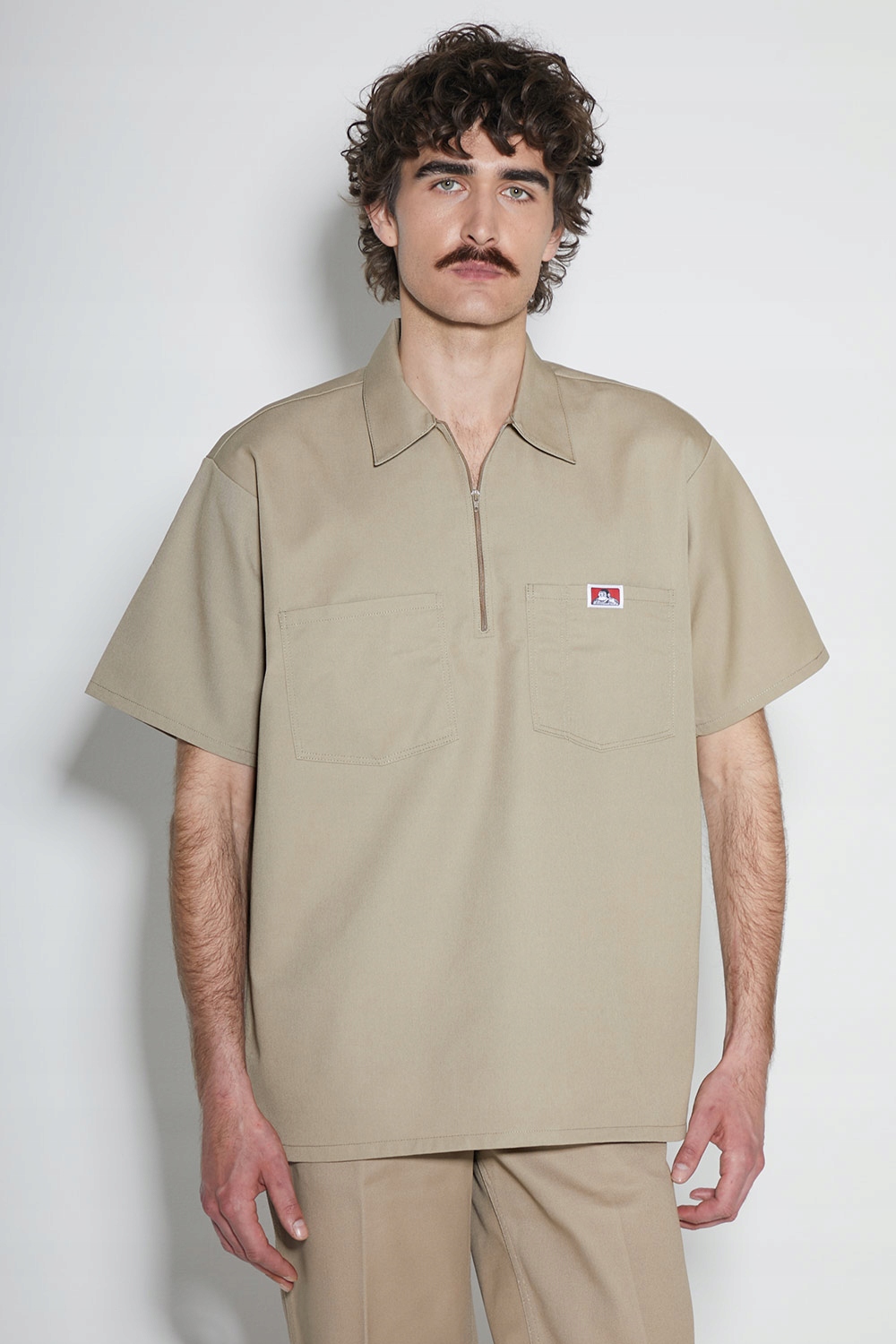 Košile Ben Davis Solid 12 Zip Khaki