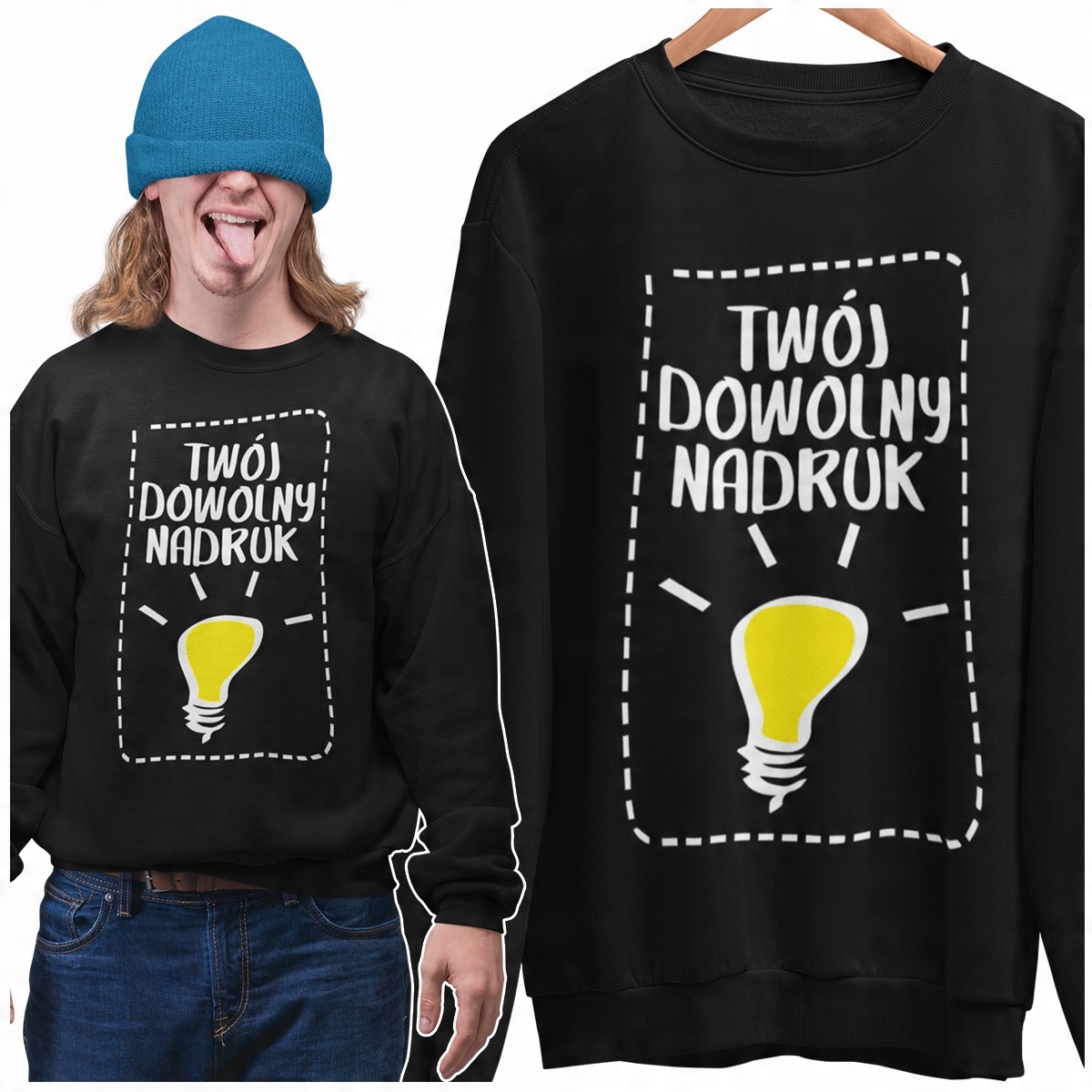 

Bluza Klasyczna Gruba Z Twoim Dowolnym Nadrukiem