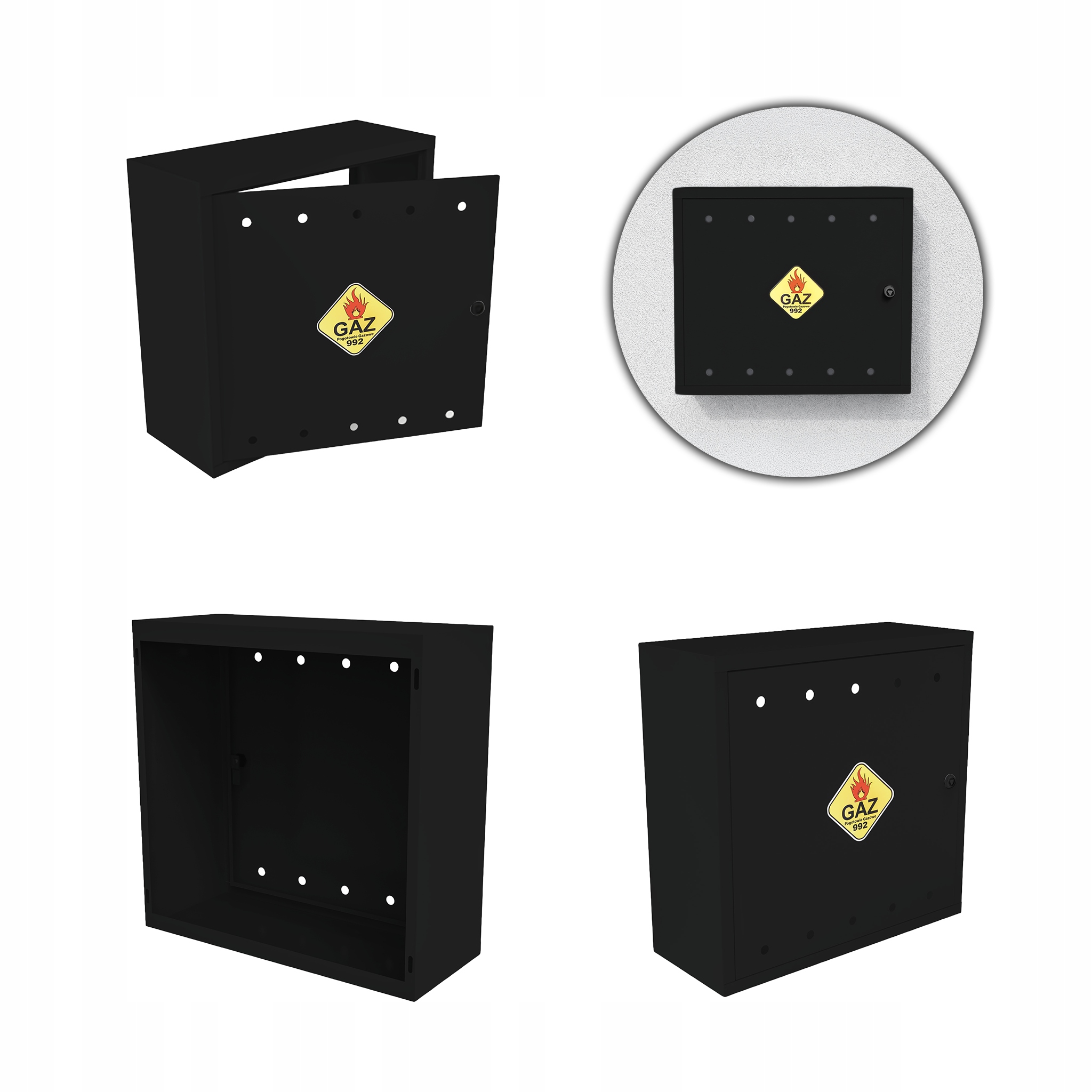 Plynová Skříňka 60x60x25 Černá Skříňka Na Plynový Ventil Ocelová