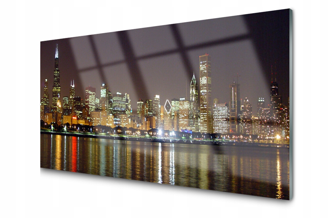 

Panel szklany dekor Miasto Domy 120x60 + Klej