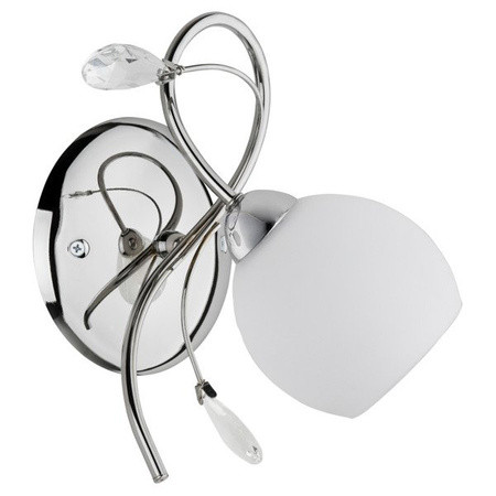 Alfa Livia nástěnná lampa chrom/bílá křišťály 1xE14 10W IP20