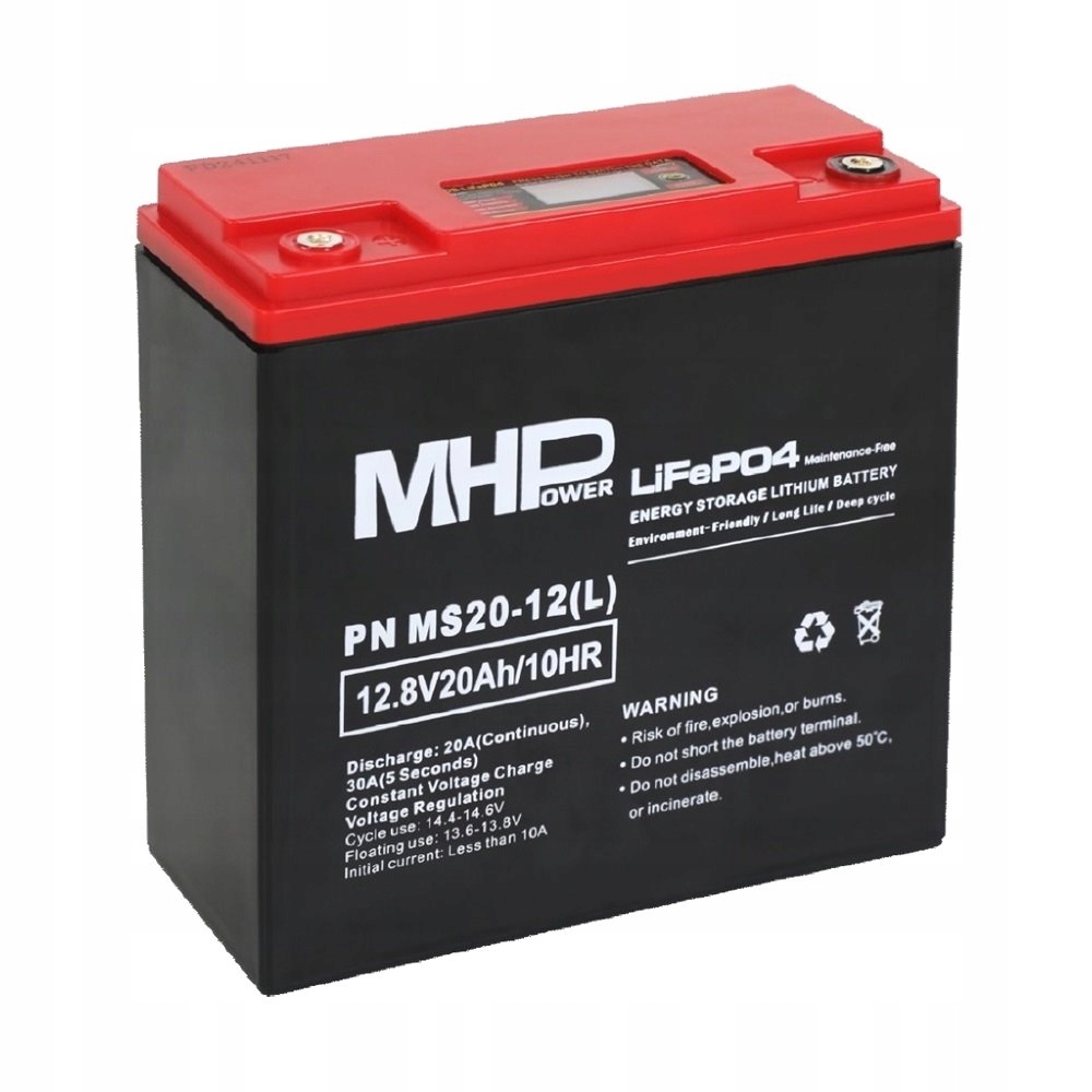 MHPower MS20-12(L) Lithium baterie LiFePO4 12V/20Ah, Terminál LC1 M5