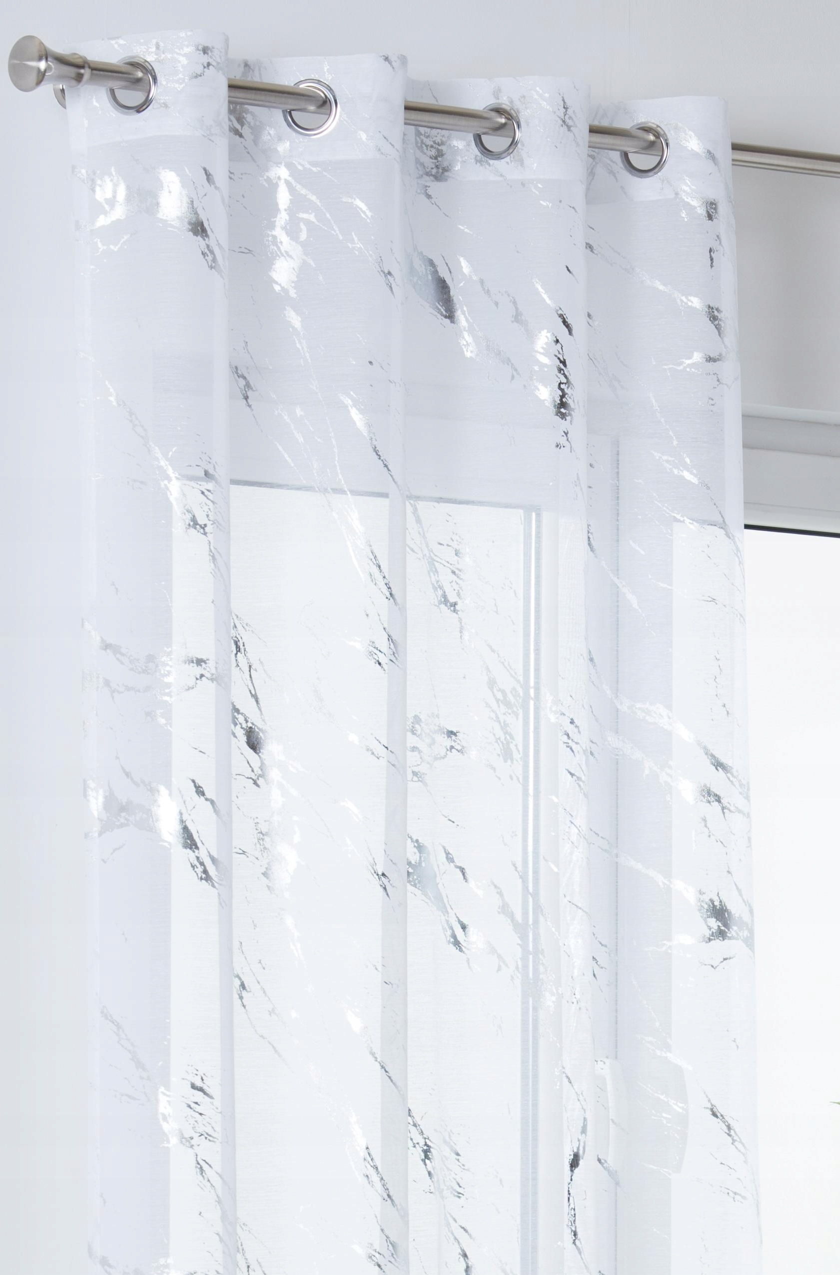

Firanka Storm 140x260 srebrne zdobienia