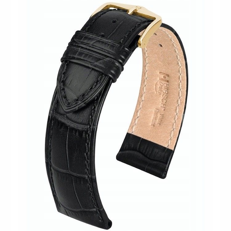 Černý kožený opasek 19 mm Hirsch Duke 01028050-1-19 (L)