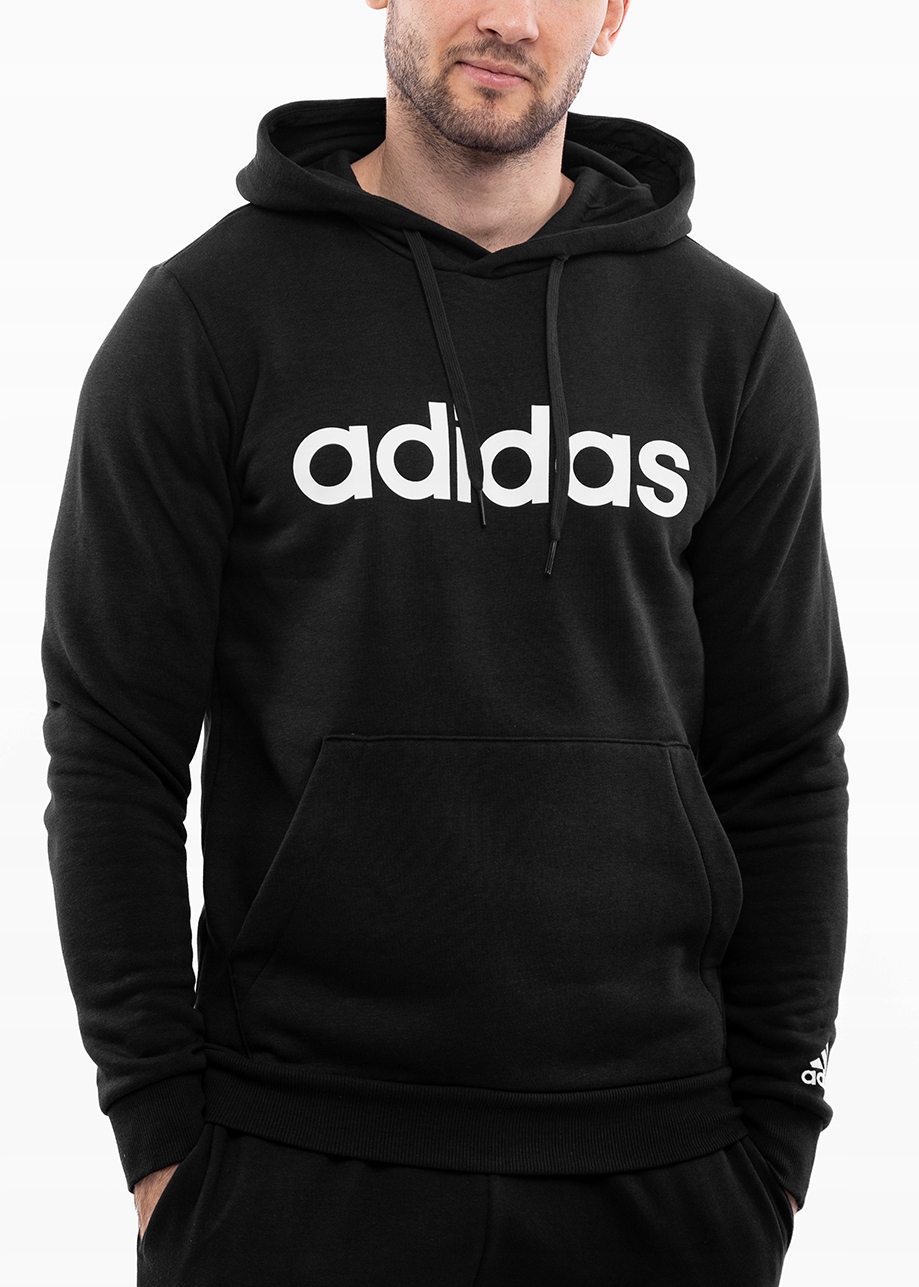 adidas pánská mikina s kapucí sportovní, bavlněná, pohodlné logo vel S
