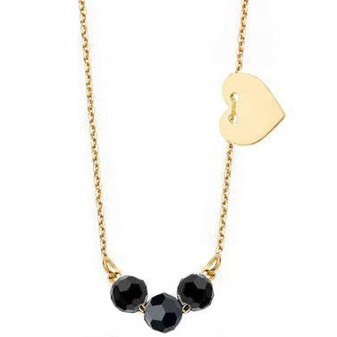 

Złoty naszyjnik 585 Celebrytka koraliki Serce