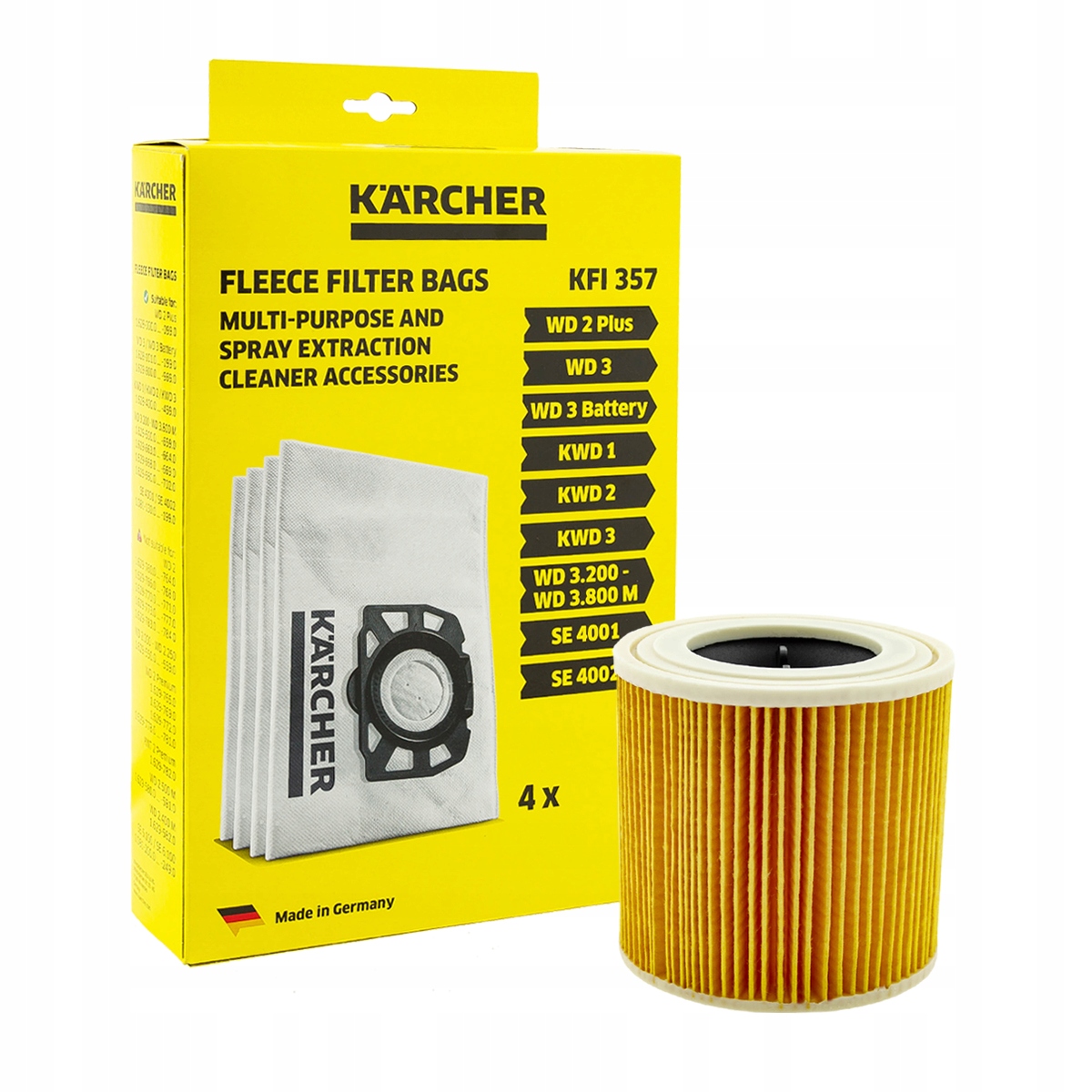 Karcher Fleece Filter Bag For WD 3 / SE4001 / MV 3 (Karcher KFI 357)