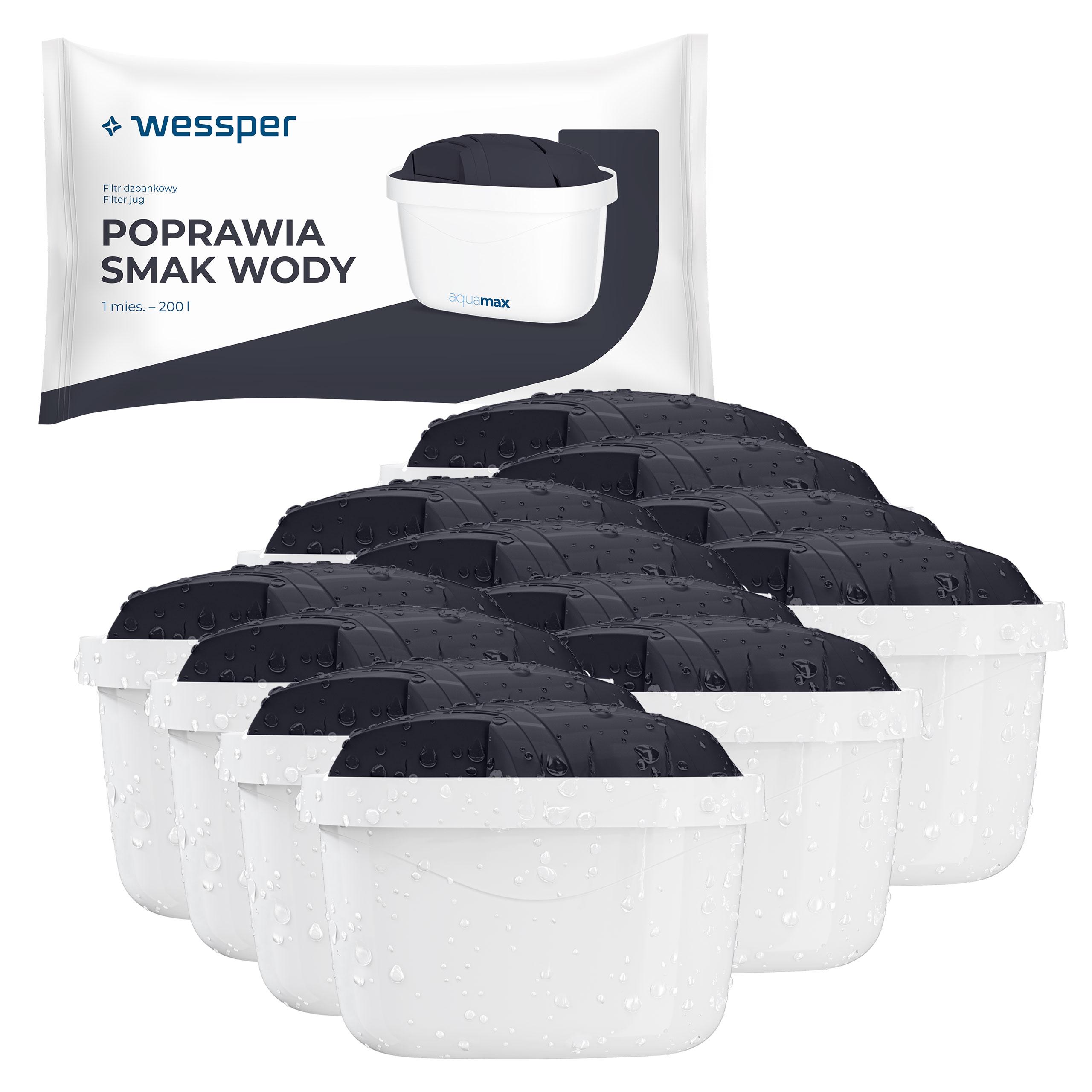 Filtr do wody Wessper aquamax Standard Sport do dzbanek filtrujący 12 szt