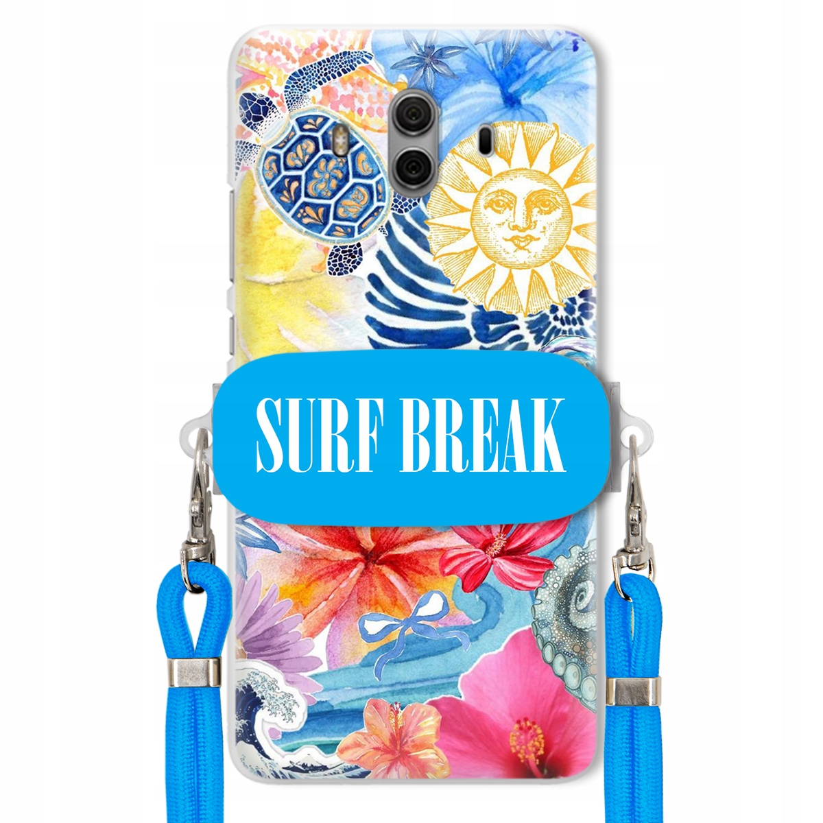 Pouzdro pro Huawei Mate 10 Crossbody vodítko modré držák Surf Break Dovolená