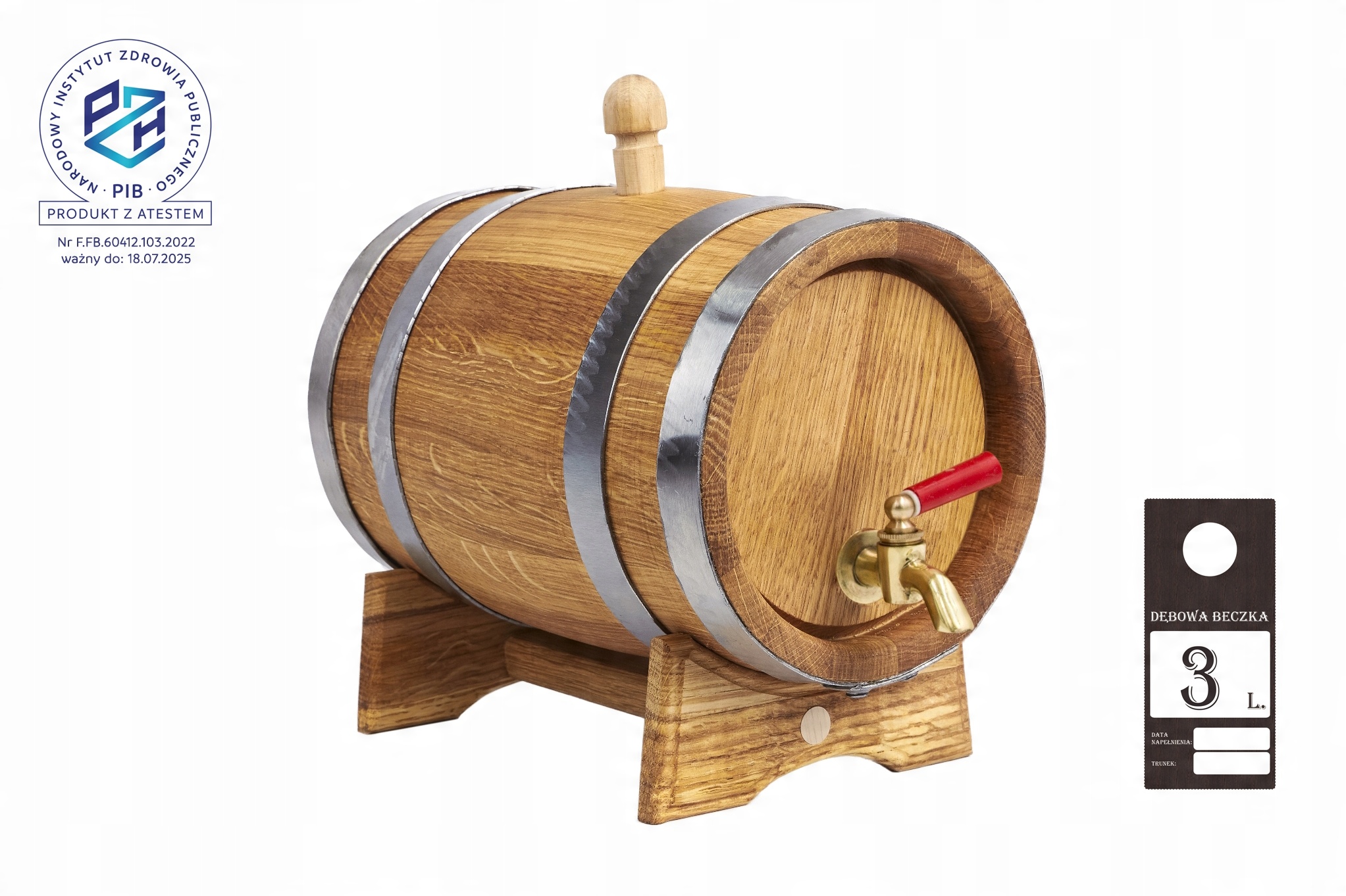 

Dębowa beczka 3L wypalana bimber whisky