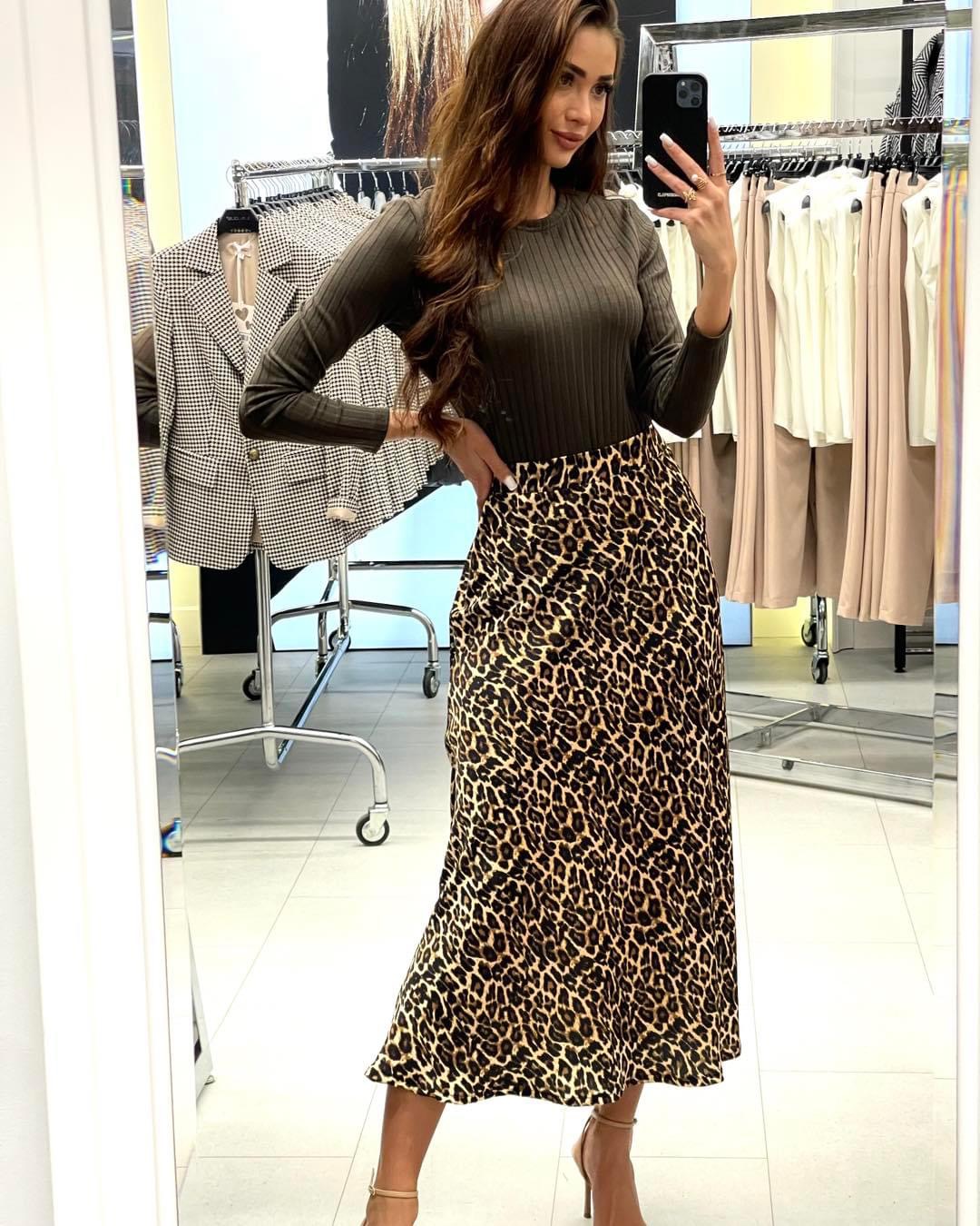 Sukně sukně S Leopardím Vzorem Hnědá s černou 0974S Lalous velikost M