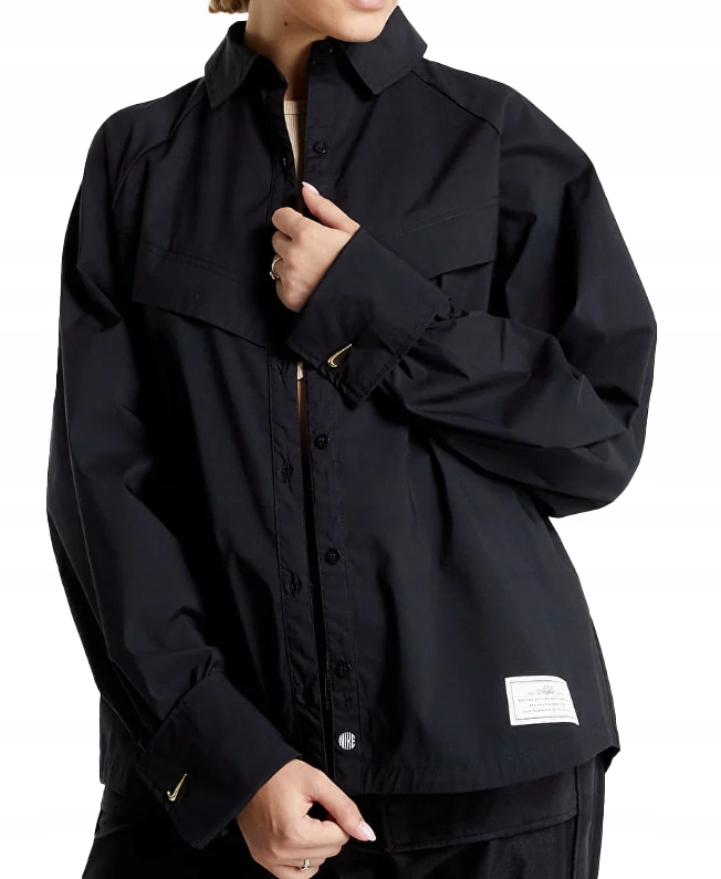 Dámská košile Nike Icon Clash s dlouhým rukávem Polo Oversized Fit DD5050-010 S