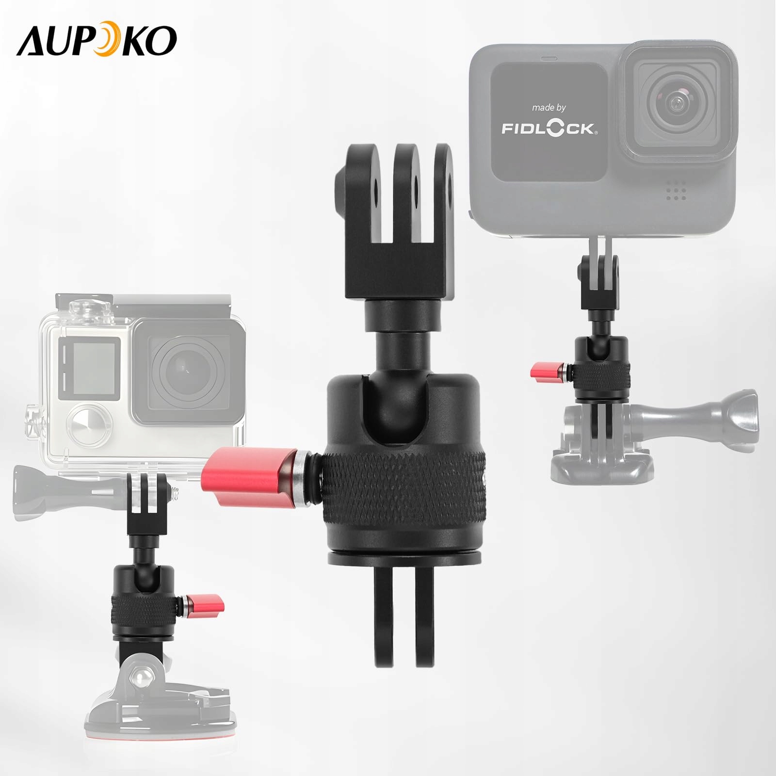 Adapter 360 Stopni Do Kamer Sportowych Aluminiowy Regulowany Mocny Aupoko — miniatura 4