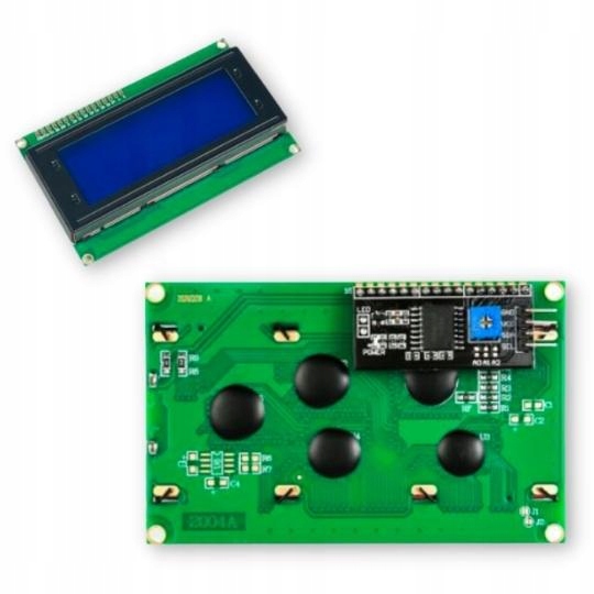 Niebieski wyświetlacz LCD 2004 20x4 HD44780 konwerter i2C Arduino Raspberry
