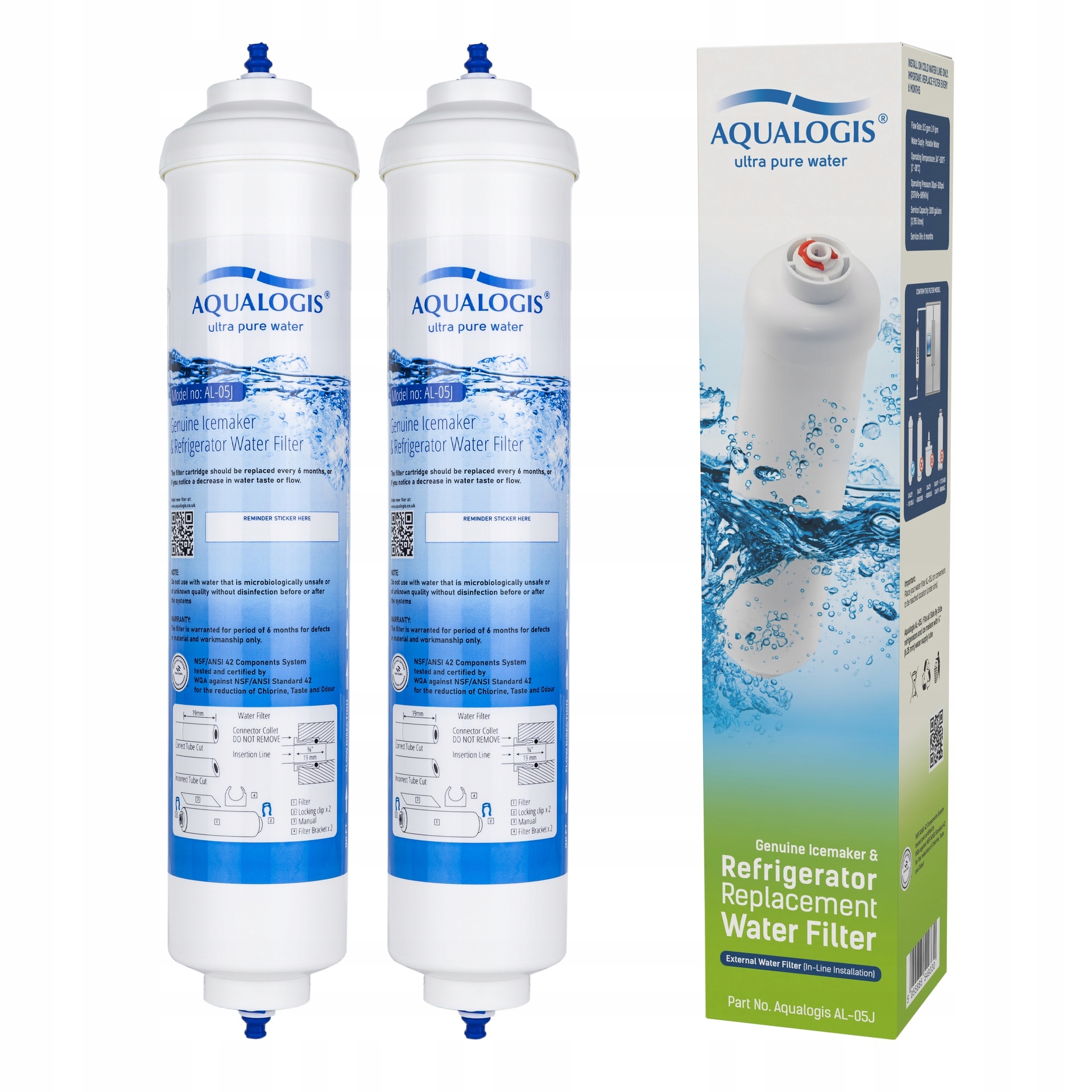 2x Filtr Wody AL-05J Zamiennik Do Lodówki Samsung DA29-10105J Hafex