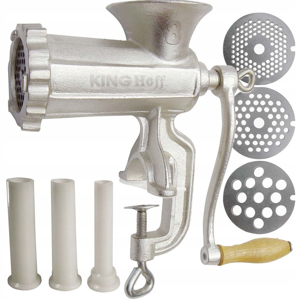 MASZYNKA DO MIELENIA MIĘSA NADZIEWARKA 8 RĘCZNA + Lejki Sita KINGHOFF