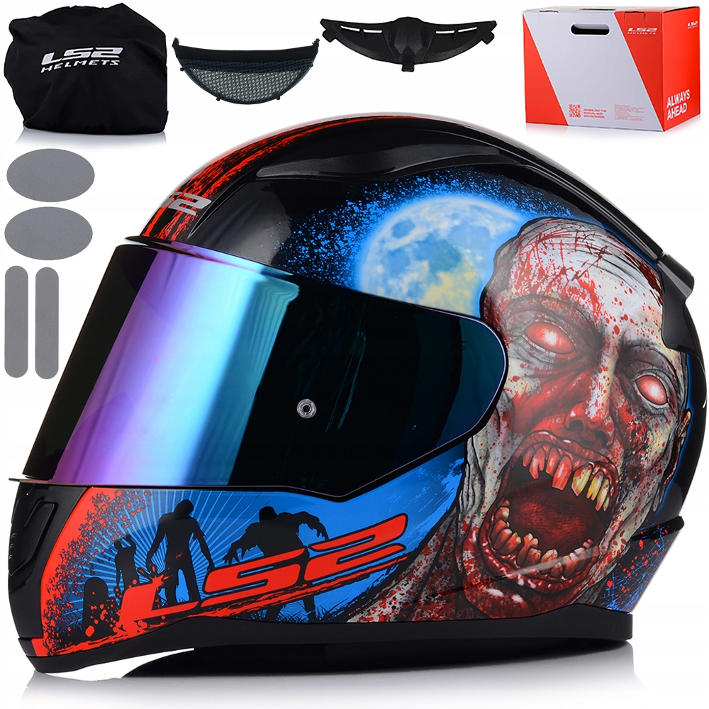 Motocyklová Prilba LS2 FF353 Rapid II Zombie 06 Zrkadlovka Dúhové Sklo