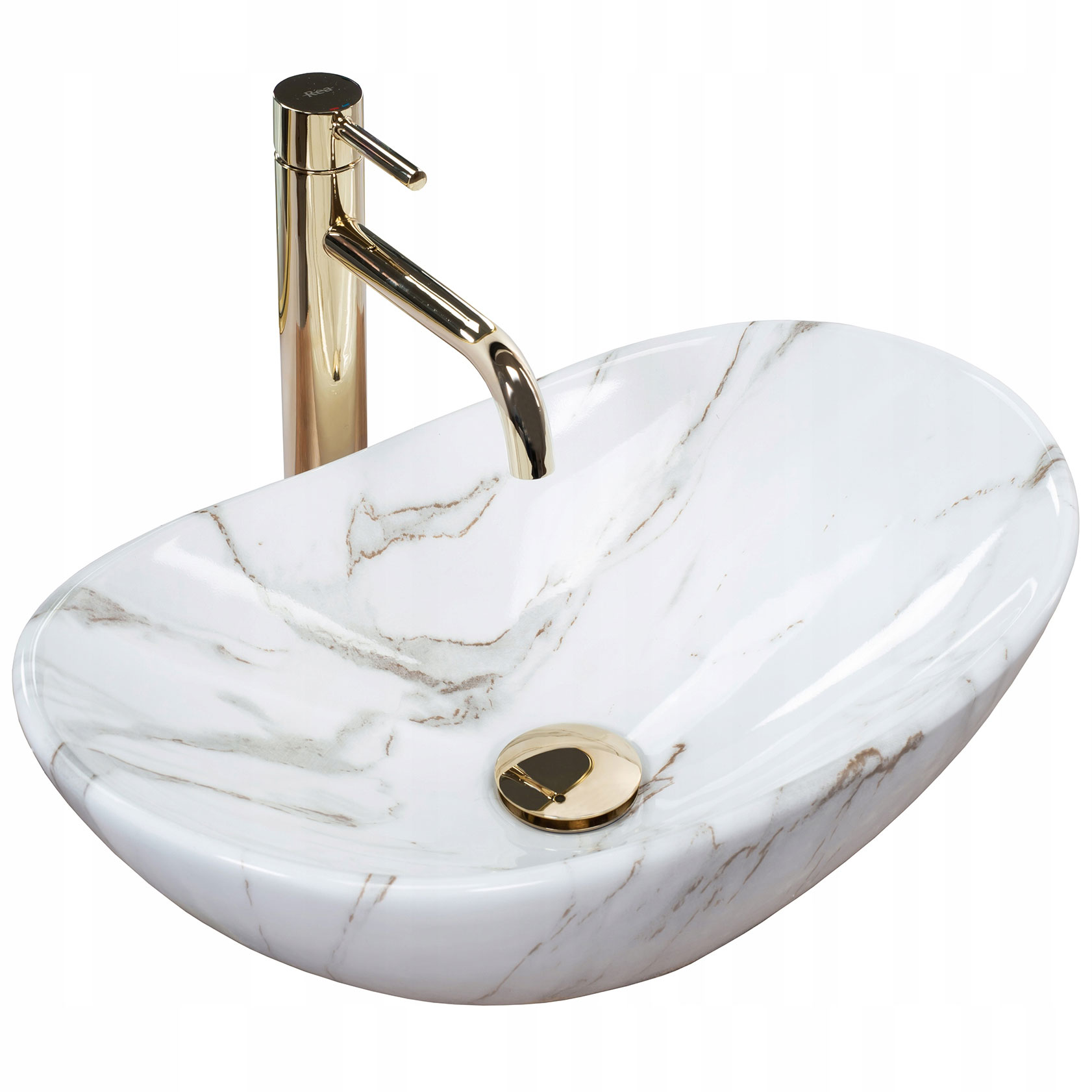 Umywalka ROYAL MINI AIAX nablatowa marmur Rea