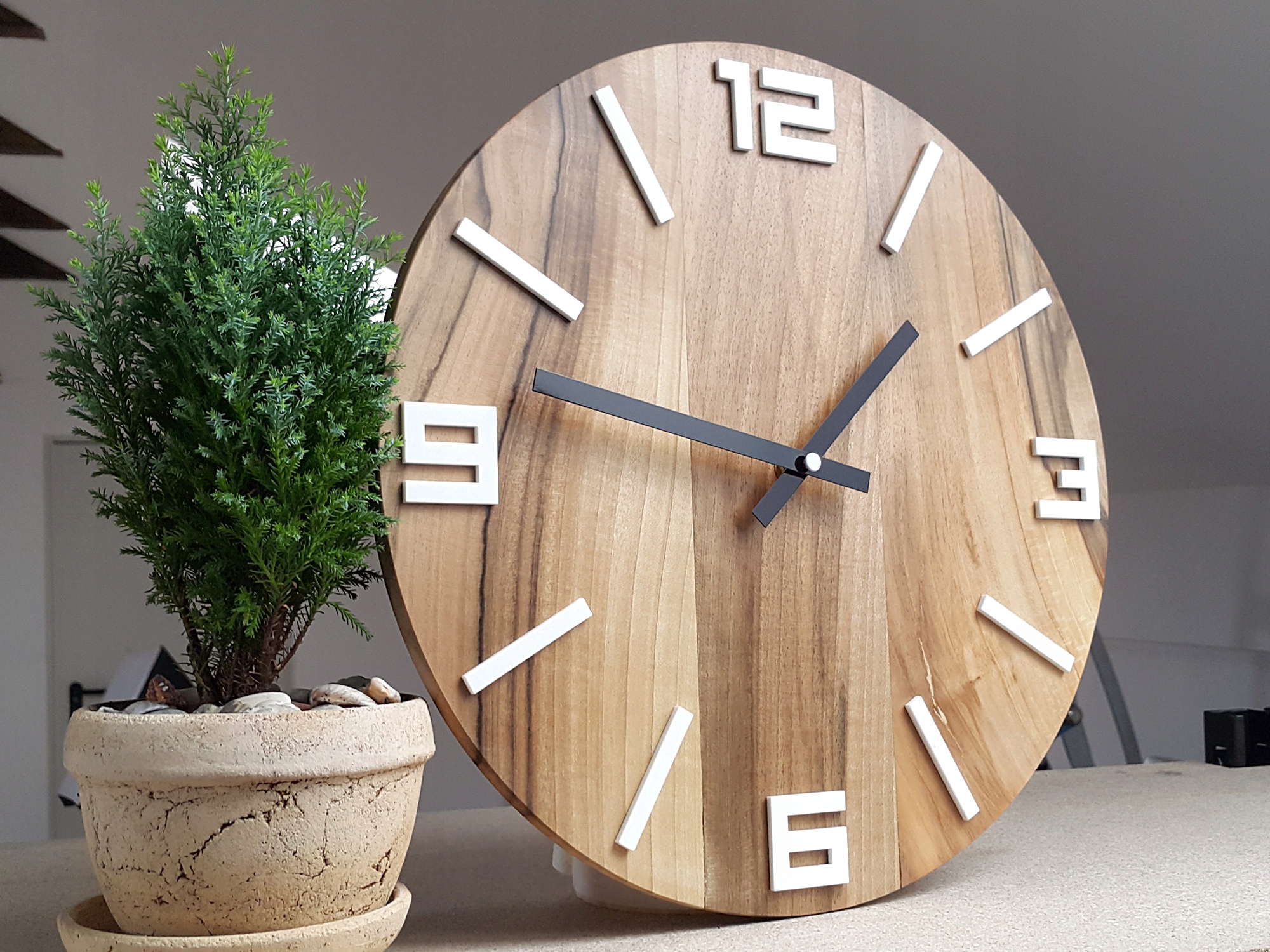 Zegar ścienny ORZECH ARABIC BIAŁY Marka ModernClock