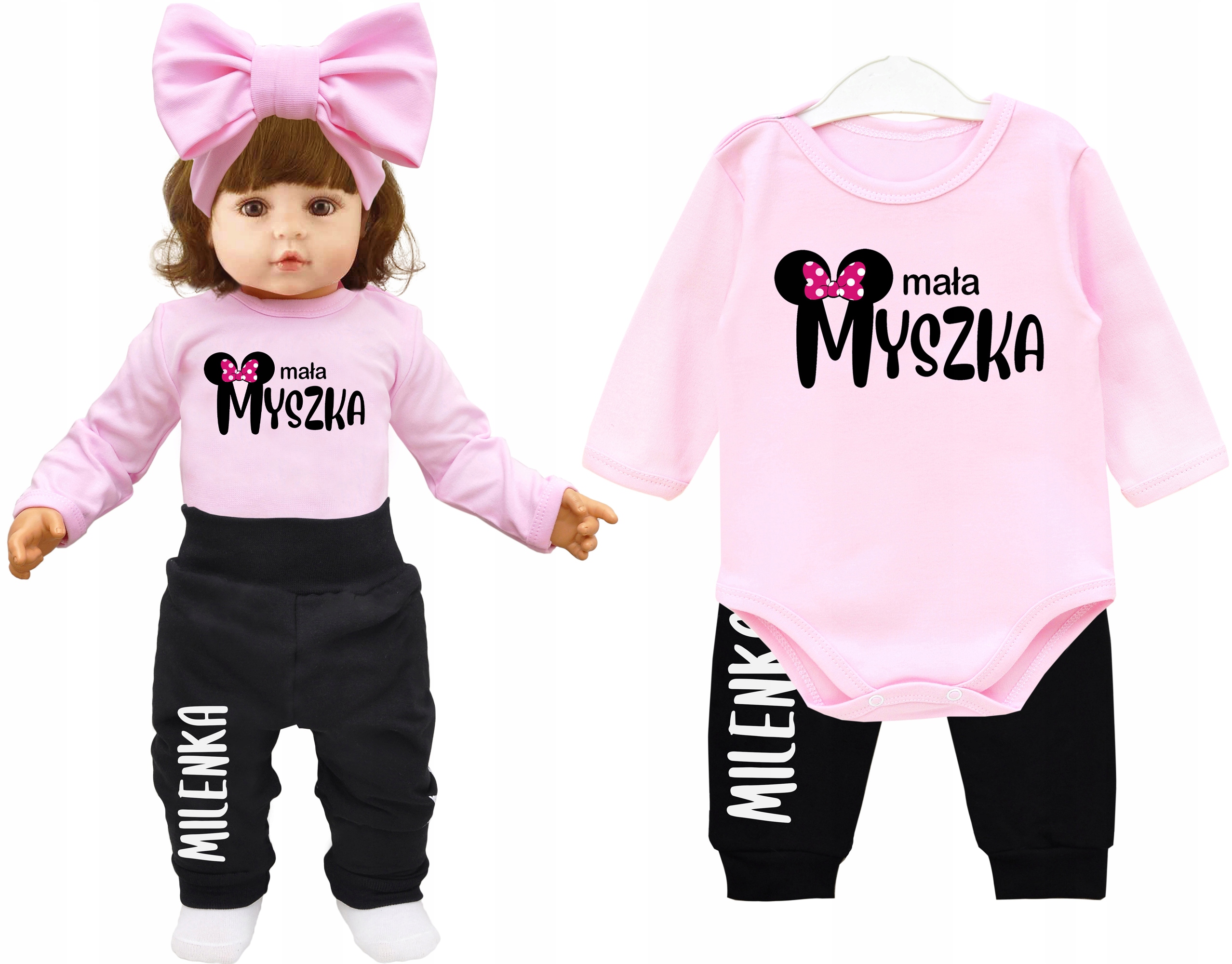 

Komplet body spodnie Mała Myszka Imię Dziecka r 68