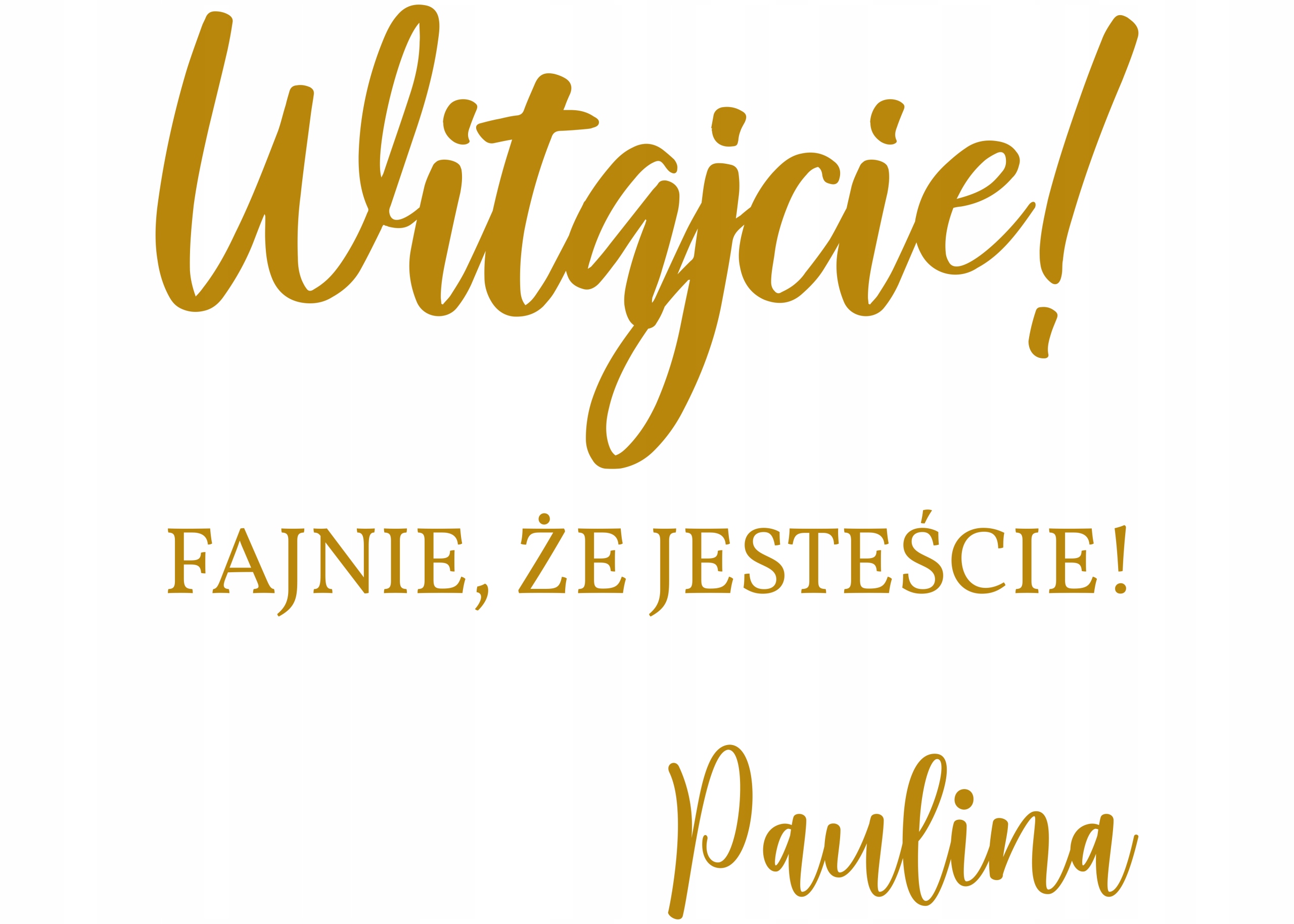 naklejka WITAJCIE Twoje imiona 45x42 na tablica Marka Commelin